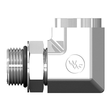 World Wide Fittings Male O-Ring Boss Adjustable to Female O-Ring Boss 90 Deg. Elbow 6815X06X06